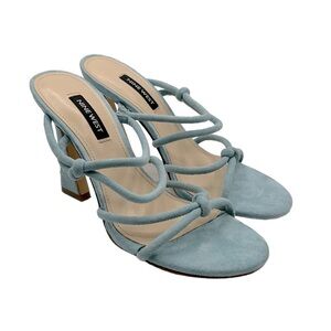 Nine West Light Blue Suede Strappy Slip On Heels Size 5.5 New with tags!